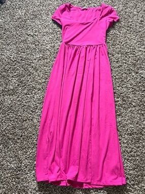 Ardene Bright Pink Short-Sleeve Maxi Dress for Kids
